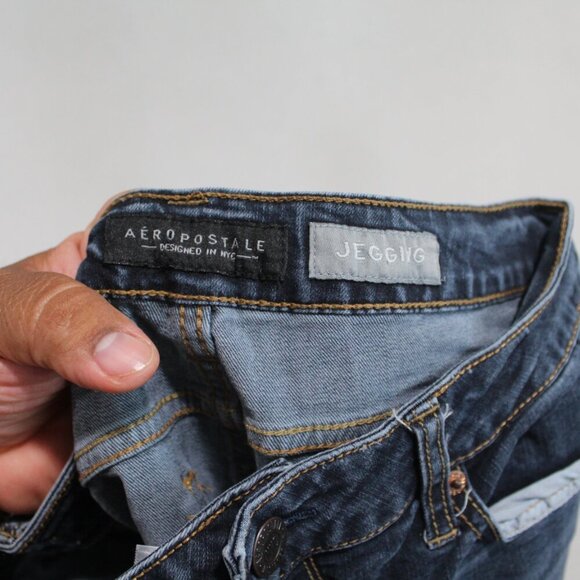 Aeropostale Women Blue Jeans Jeggings Denim Casual Size 8 - Picture 5 of 10